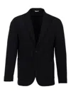 Cruna Tailored Black Notch Lapel Two-button Blazer In Black