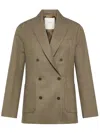 Cruna Structured Boxy Double-breasted Blazer In Gray