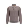 Cruna Knitted Long Sleeved Polo Shirt In Brown