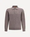 Cruna Knitted Long Sleeved Polo Shirt In Gray