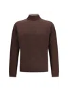 Cruna Mock-neck Long-sleeved Sweater In Brown