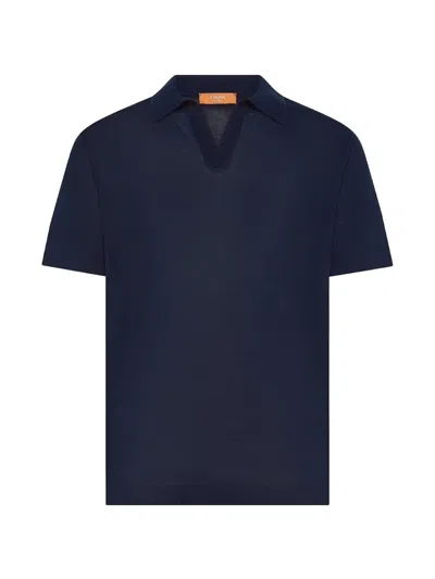 Cruna Levante Short-sleeve V-neck T-shirt In Blue