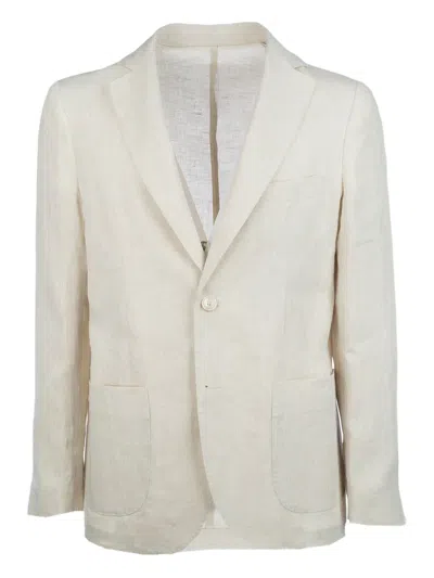 Cruna Linen Single-breasted Blazer In Neutral