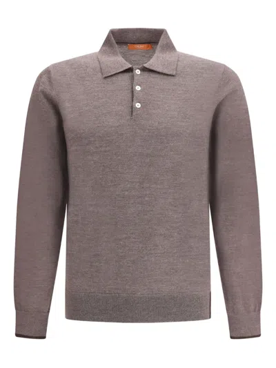 CRUNA LONG-SLEEVED KNITTED POLO SHIRT