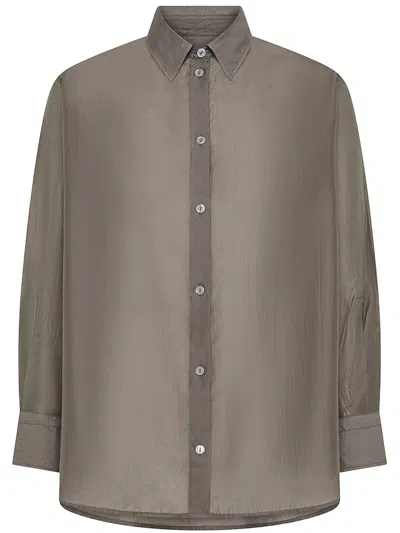 Cruna Loose-fitting Three-quarter Sleeve Cuffed Shirt In Brown