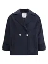 Cruna Midi Coat With Button Closure In Blue