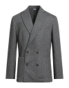 Cruna Man Blazer Grey Size 46 Virgin Wool In Blue