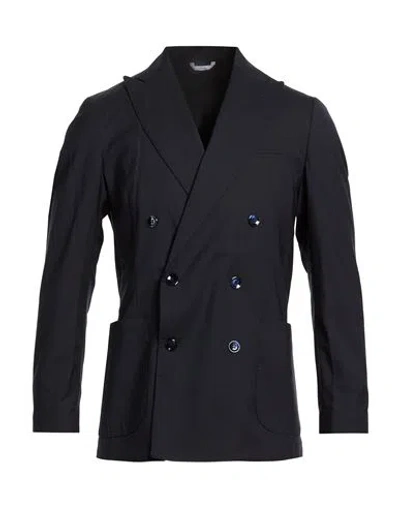 Cruna Man Blazer Navy Size 36 Wool, Polyester, Elastane In Black