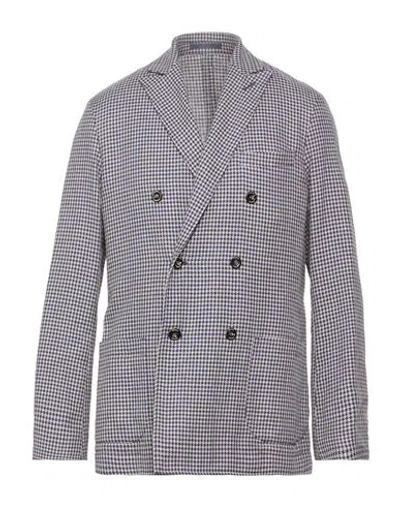 Cruna Man Blazer Navy Size 40 Cotton, Linen In Blue
