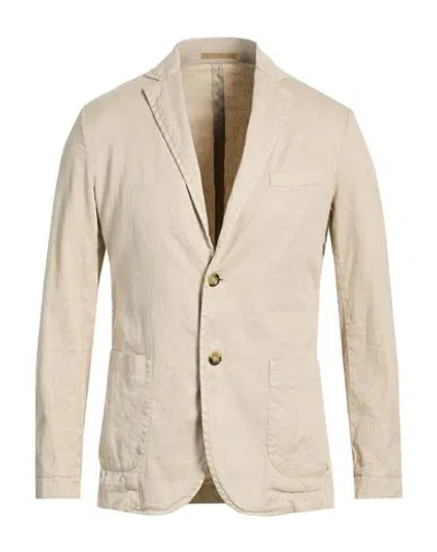 Cruna Man Blazer Sand Size 40 Linen, Cotton, Elastane In Neutral