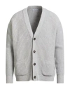 Cruna Man Cardigan Light Grey Size 42 Wool, Cashmere In Gray