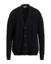 Cruna Man Cardigan Midnight Blue Size 40 Wool, Cashmere In Black