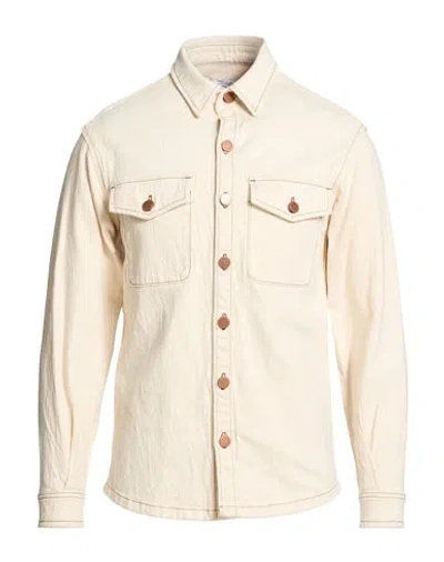 Cruna Man Jacket Cream Size 42 Cotton, Rubber In White