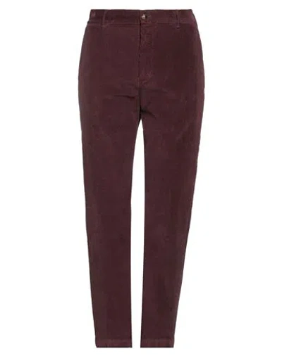 Cruna Man Pants Burgundy Size 38 Cotton, Elastane In Red