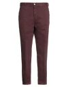 Cruna Man Pants Burgundy Size 40 Cotton, Elastane In Red