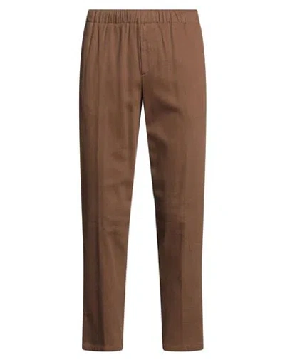 Cruna Man Pants Camel Size 36 Cotton, Elastane In Brown
