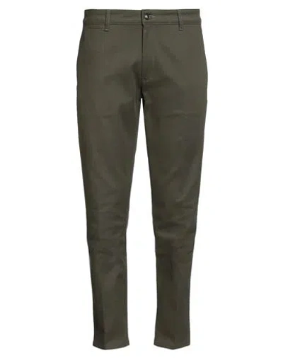 Cruna Man Pants Dark Green Size 36 Cotton, Elastane In Multi