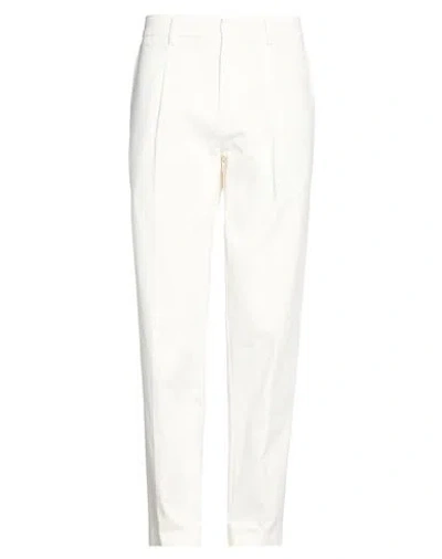 Cruna Man Pants Ivory Size 36 Cotton, Elastane In Neutral