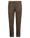 Cruna Man Pants Military Green Size 36 Cotton, Elastane In Brown