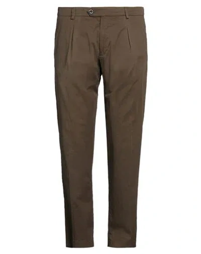 Cruna Man Pants Military Green Size 36 Cotton, Elastane In Brown