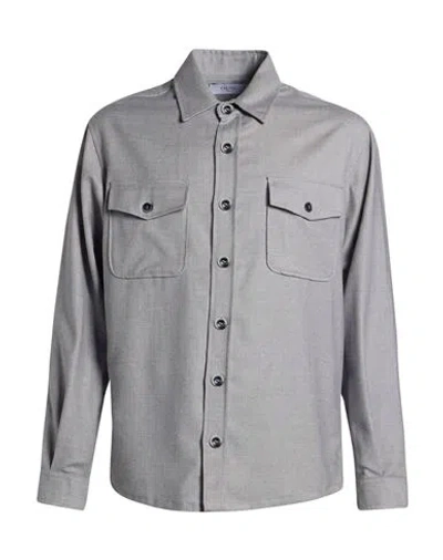 Cruna Man Shirt Light Grey Size 44 Cotton, Elastane In Gray
