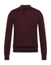Cruna Man Sweater Burgundy Size 44 Virgin Wool In Burgundy