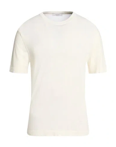 Cruna Man Sweater Ivory Size 44 Cotton In White