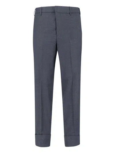 CRUNA MID-RISE GREY WOOL TROUSERS WITH TAILORED FINISH