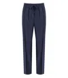Cruna Midnight Blue Virgin Wool Trousers With Flap Pockets In Blue