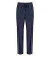 Cruna Midnight Blue Virgin Wool Trousers With Flap Pockets In Blue