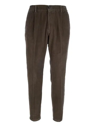 Cruna Mitte Pleated Corduroy Trousers In Brown