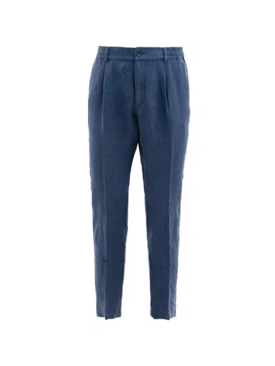 Cruna Mitte Pleated Trousers In Blue