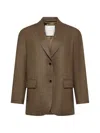 Cruna Brown Checkered Flap Pockets Tailored Blazer In Brown