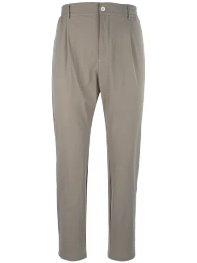 Cruna Muted Beige Relaxed Fit Tapered Trousers In Black