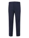Cruna Navy Mid-rise Straight-leg Trousers With Tailored Finish In Blue
