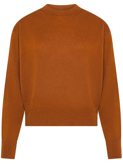 Cruna Ophelie Crew-neck Sweater In Orange