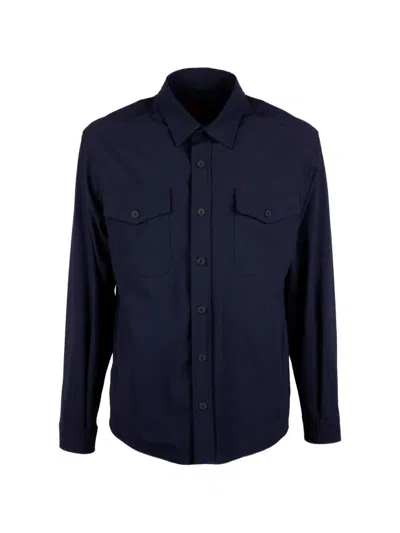 Cruna Osaka Flap-pocket Shirt In Blue