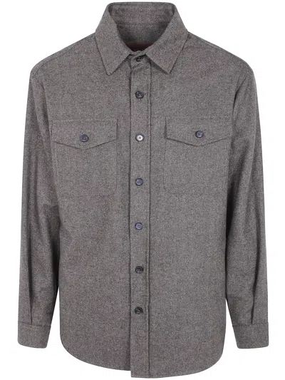 Cruna Osaka Herringbone Shirt In Gray