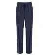 Cruna Midnight Blue Virgin Wool Trousers With Flap Pockets In Blue