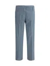 Cruna Button-fly Cotton Trousers In Blue