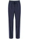 Cruna Midnight Blue Virgin Wool Trousers With Flap Pockets In Blue