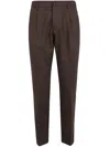 Cruna Herringbone-pattern Trousers In Brown