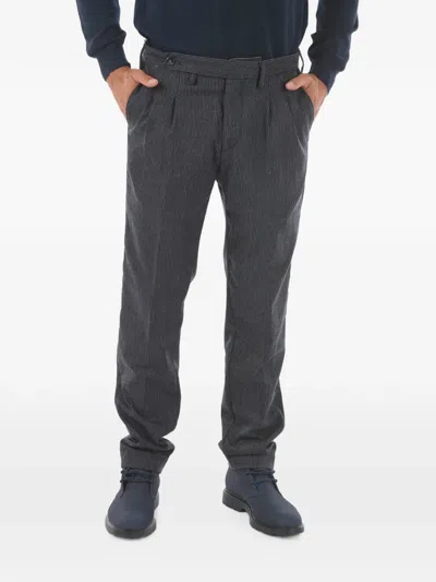 Cruna Pinstriped Trousers In Gray
