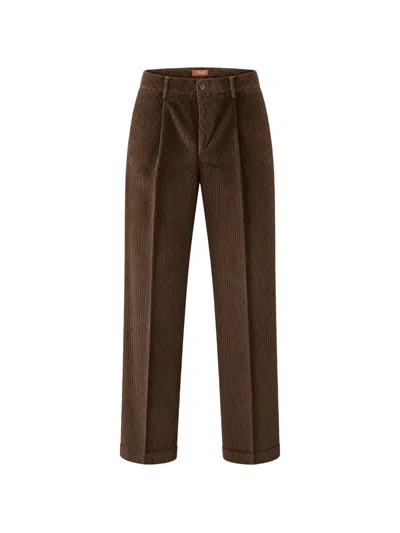 Cruna Pleated Corduroy Trousers In Brown