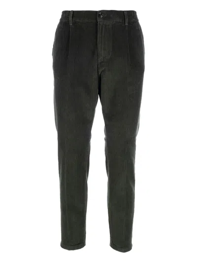 Cruna Pleated Corduroy Trousers In Green