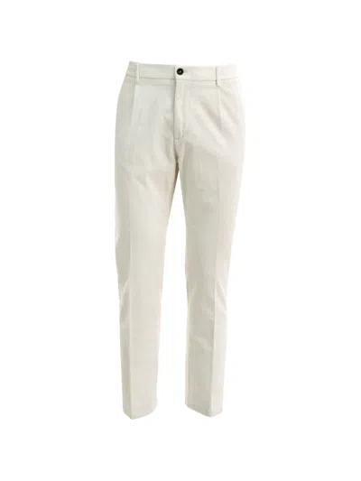 Cruna Pleated Corduroy Trousers In White