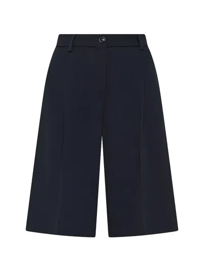 Cruna High-waist Tailored Black Structured Shorts In Blue