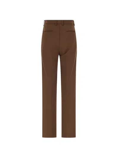 Cruna Pleated Straight-leg Trousers In Brown
