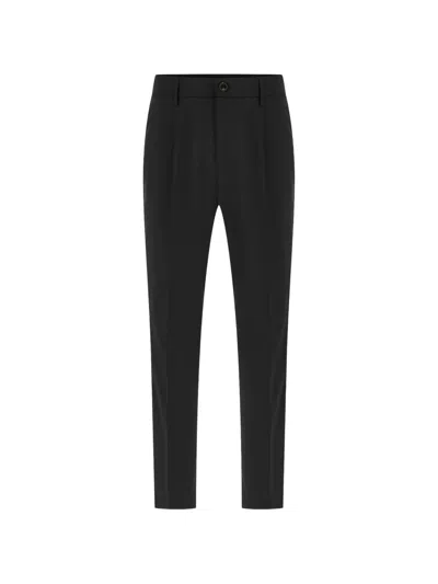 Cruna Pleated Tapered Trousers In Black