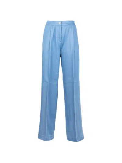 Cruna Pleated Trousers In Blue